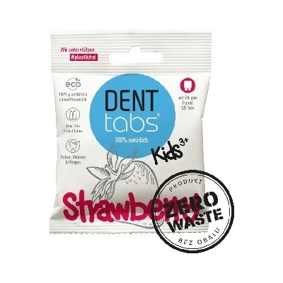 Denttabs prírodná detská v tabletách s fluoridom jahoda Zero waste balenie 10 000 ks