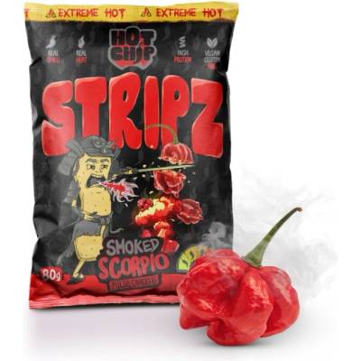 Hrachové krekry Hot Chip Chilli Strips Smoked Scorpio 80 g