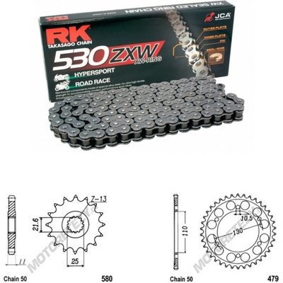 RK Racing Chain Řetězová sada Yamaha FZ6 Fazer 04-09