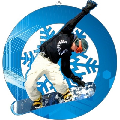 PM Winter004 Medaila plexi lyžovanie snowboard R-7cm