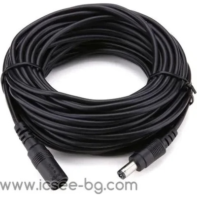 iCSee 10м 12V/DC Удължаващ кабел захранване iCSee ES-DCC10 за всички видове камери, 100% мед (ES-DCC10)