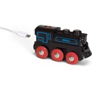 Mašinky a vagóny BRIO černá lokomotiva se zdrojem a mini USB 33599