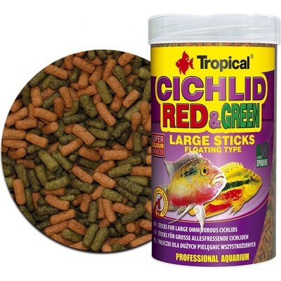 Tropical Cichlid Red & Green Large Sticks 1 l