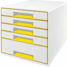 Leitz WOW CUBE 5 zásuviek bielo-žltý