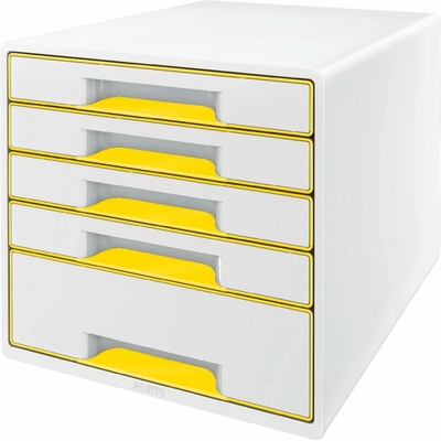 Leitz WOW CUBE 5 zásuviek bielo-žltý