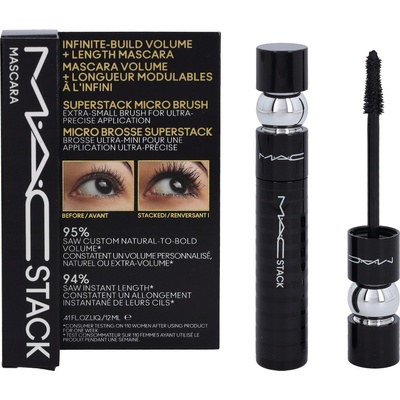MAC Cosmetics Objemová a prodlužující řasenka pro krátké řasy Micro Macstack Mascara Black 12 ml
