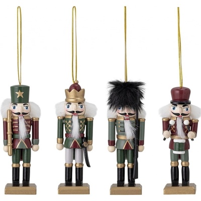 Bloomingville Vánoční ozdoba Nikita Green Wood A červená barva zelená barva dřevo – Zboží Dáma