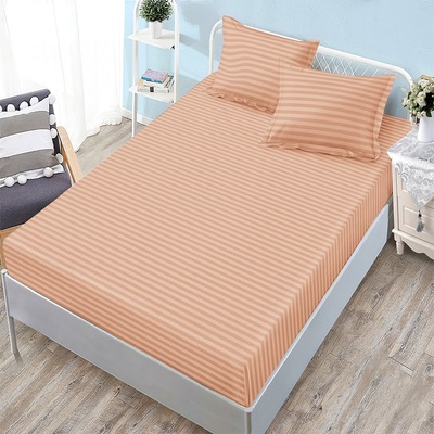 EmonaMall Едноцветен долен чаршаф с ластик и две калъфки (за матрак 160x200) EmonaMall, 3 части - Модел S18258 (S18258-3333f4-9)