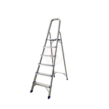 ТУНДЖА Стълба алуминиева домакинска двураменна 5+1 стъпала 1.68м ТУНДЖА (9700643)