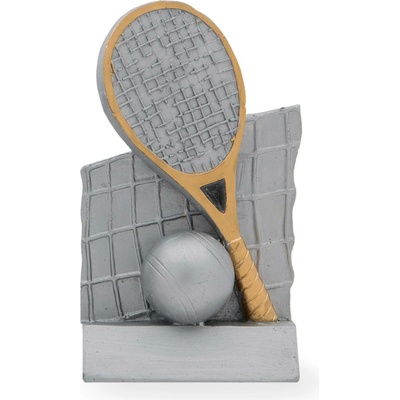 Trofej luxusní se symbolem tenisu výška 21 cm stříbrná/zlatá