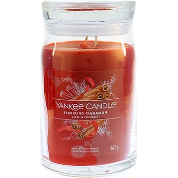 Yankee Candle Sparkling Cinnamon голяма свещ с надпис 567 гр
