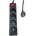 MicroConnect 4-way Power Strip on/off switch French Type E, 5m Black