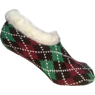Miso Чорапи Miso Women's Christmas Jacquard Machine Washable Slipper Socks - Brown/Green