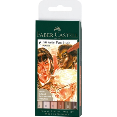 Faber Castell 167167 Pitt Artist Pen Brush Portrait súprava 6 ks