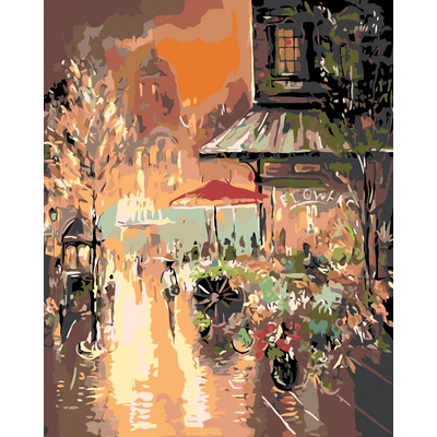 zuty Malování podle čísel Večerní městečko 80 x 100 cm bez rámu a bez vypnutí plátna