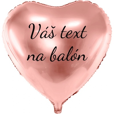 PartyDeco Fóliový balón s textom Ružovozlaté srdce 61 cm