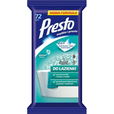 PRESTO CLEAN vlhčené utierky - KÚPELŇA 72 ks
