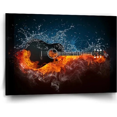 Sablio Obraz Ohnivá gitara - 90x60 cm