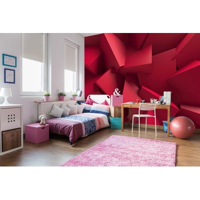 DIMEX ART Самозалепваща се флизелинова фототапета хаотична кубична структура 375 x 250 см