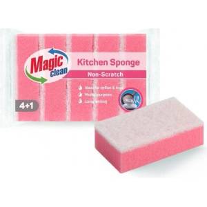 Magic Clean Гъба домакинска недраскаща 4+1 бр (HSSF925)