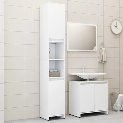 vidaXL 3dílná koupelnová sestava bílá kompozitní dřevo