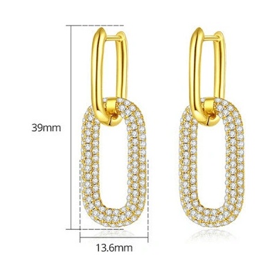 Ornamenti Pozlacené náušnice Double Circles gold ORT300054