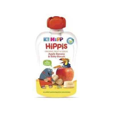 HiPP Био плодова закуска hipp, Ябълки, банан и бисквити, 100г, 9062300133728