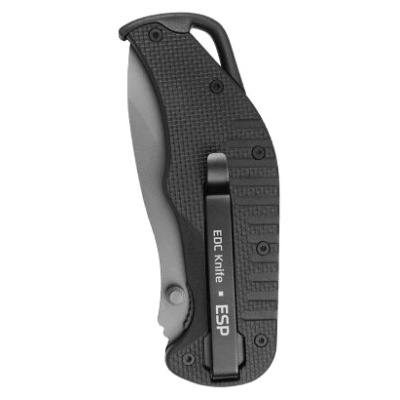 ESP Zavírací EDC s kombinovaným ostřím černá rukojeť a koncovka EK-BB-01-S