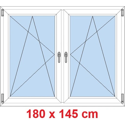 Soft Dvoukřídlé plastové okno 180x145 cm OS+OS se sloupkem Bílá