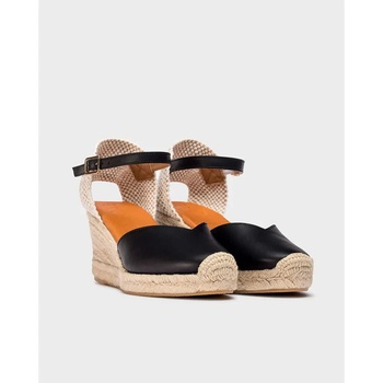 WONDERS Sinai 85 Wedge Espadrilles - Black (Napa Black)