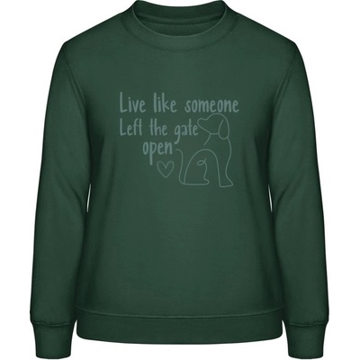 AWDis Sweat mikina Design s motivem psa Lahvově zelená