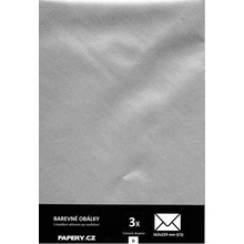 barevná obálka 162X229 mm STŘÍBRNÁ METALICKÁ, 3 kusy, 100 gm2, olizová HBLR105