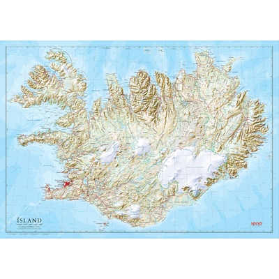 Excart Maps Island - nástěnná mapa 160 x 112 cm Varianta: bez rámu v tubusu, Provedení: laminovaná mapa v lištách
