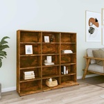 vidaXL Етажерка за дискове опушен дъб 100x23x89, 5 см инженерно дърво (815483)
