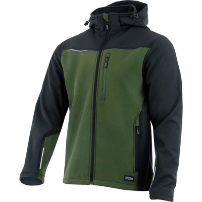 Sara Workwear COMFORT PLUS Softshellová bunda olivově zelená / černá