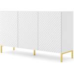 BIM Furniture Комод surf 3d 150 см, бял мат, златни крака (surfcab150wglegs)