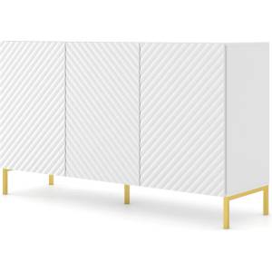 BIM Furniture Комод surf 3d 150 см, бял мат, златни крака (surfcab150wglegs)