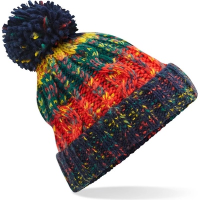 Beechfield s bambulí Corkscrew beanie B486 námořní modrá-červená