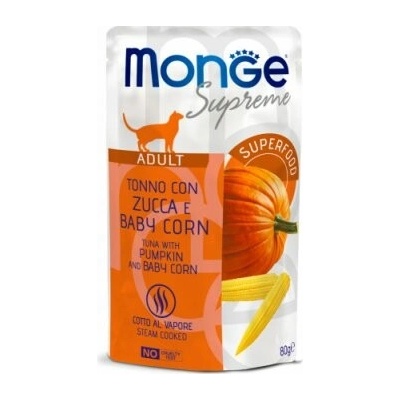 MONGE SUPREME Cat FLAKES tuňák/dýně/kukuřice 80 g 24 bal