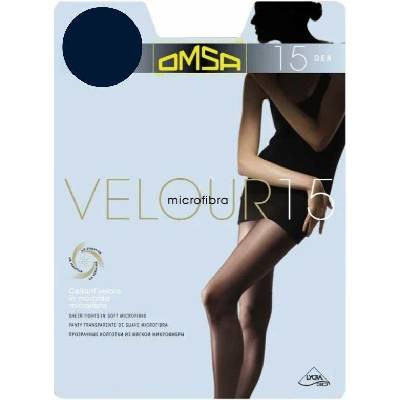 Omsa Jemné punčochové kalhoty VELOUR 15 DEN bleu notte Modrá