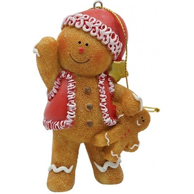 Clayre & Eef Hnědá vánoční ozdoba Perníček Gingerbread 6*4*9 cm