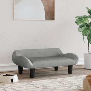 vidaXL Кучешко легло светлосиво 70x40x24 см кадифе (171952)