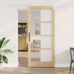 vidaXL Преплъзваща се врата ORKDAL Естествен 93 x 211 см (3331925)