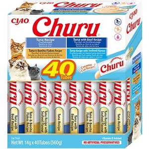 Inaba Foods Churu за котки - смесени вкусове с риба тон 40x14g