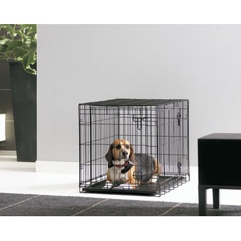 Savic Dog cottage 91 - Метална клетка сгъваема с врата отгоре и отпред, 91х57х62см, черна