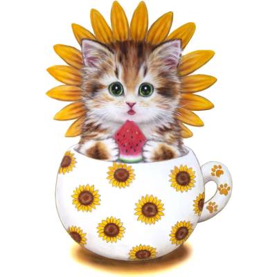 Milena Style Коте слънчоглед - диамантен гоблен