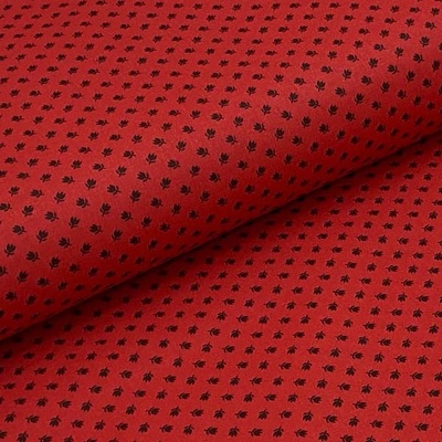 Bavlněné plátno P0514 červené, černé kytky, š.140