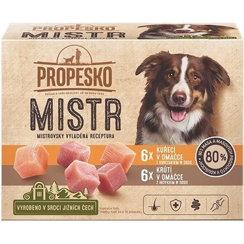 Propesko Mistr s kuracím a morčacím v omáčke 12 x 85 g