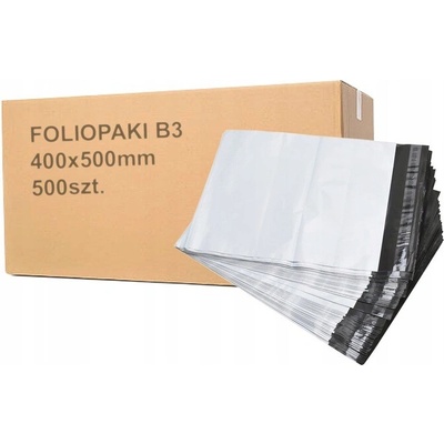 Plastové obálky Ironpack 400x500 mm bílé, 100 kusů