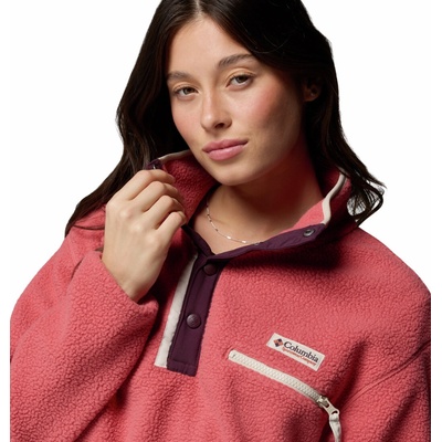 Helvetia II Cropped Half Snap Fleece Crop Washed Red Moonvista Dark Stone
